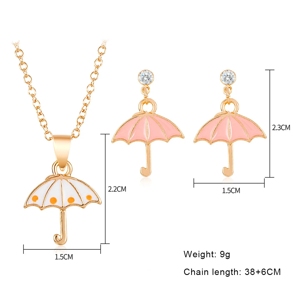 Модное корейское темпераментное ожерелье с зонтом индивидуальное серьги набор