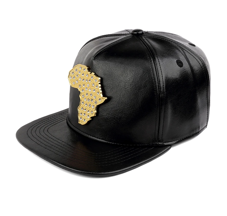 NYUK летние бейсболки Хип Хоп Snapback Gorras кожаные кепки со стразами Южная Африка географические карты повседневное одноцветное для мужчин женщи