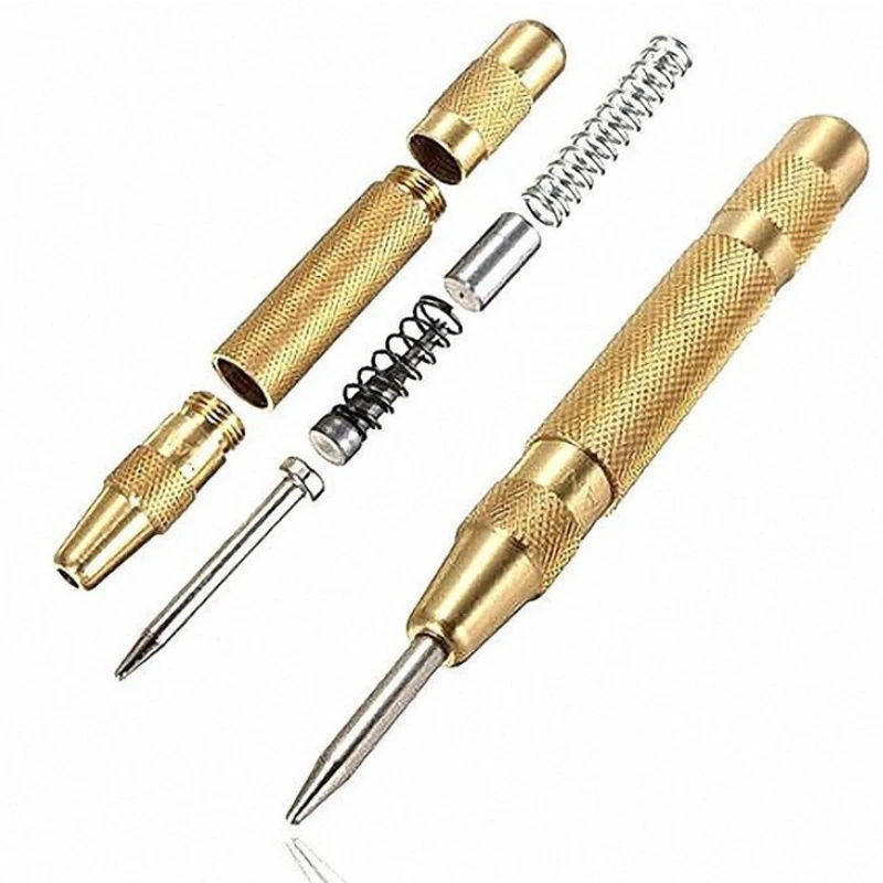 

5 Inch HSS Automatic Center Pin Punch Spring Loaded Marking Starting Holes Tool Wood Press Dent Marker Woodwork Tool Drill Bit