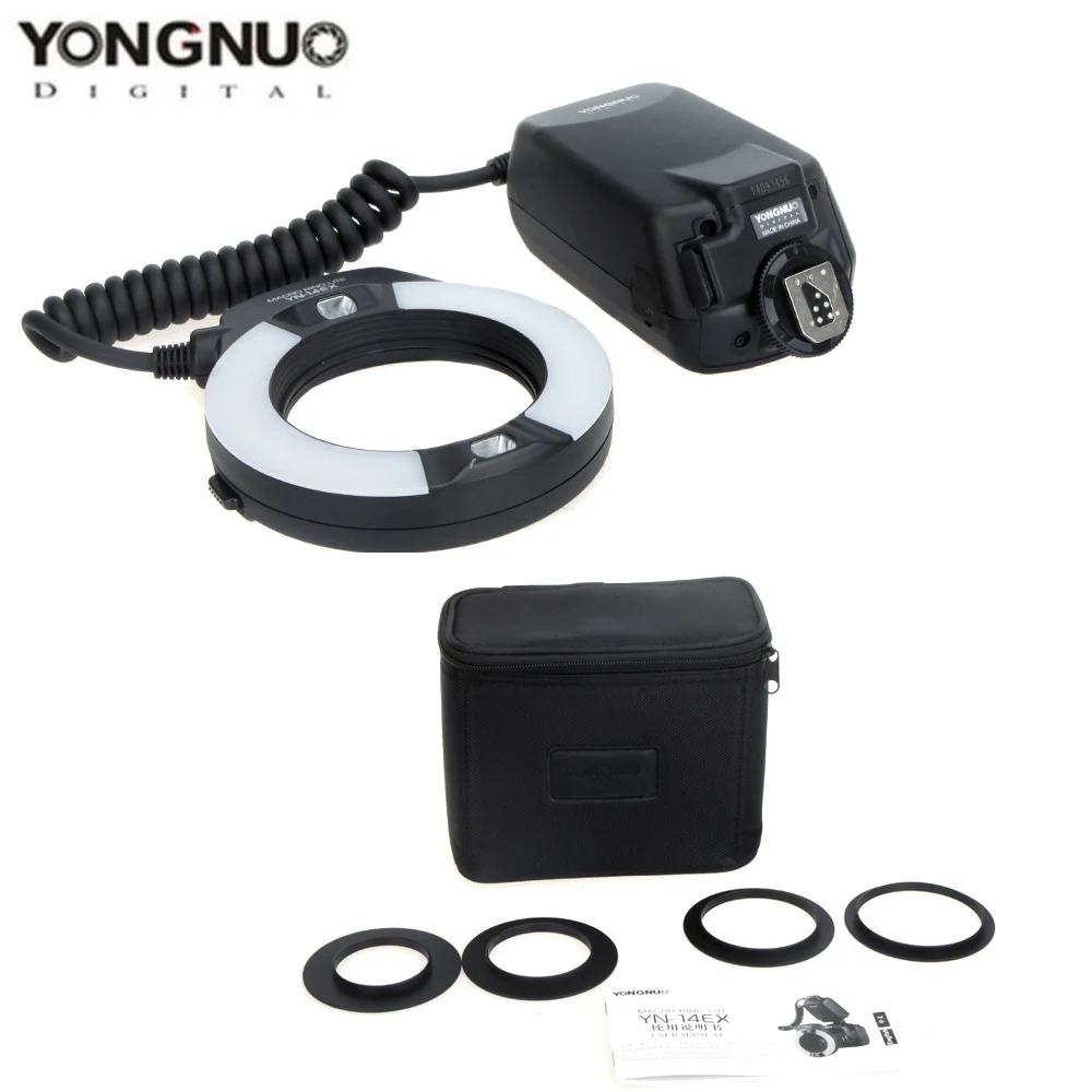 YONGNUO YN 14EX макро Кольцевая вспышка для Canon EOS DSLR камеры 4 шт. переходные кольца камер