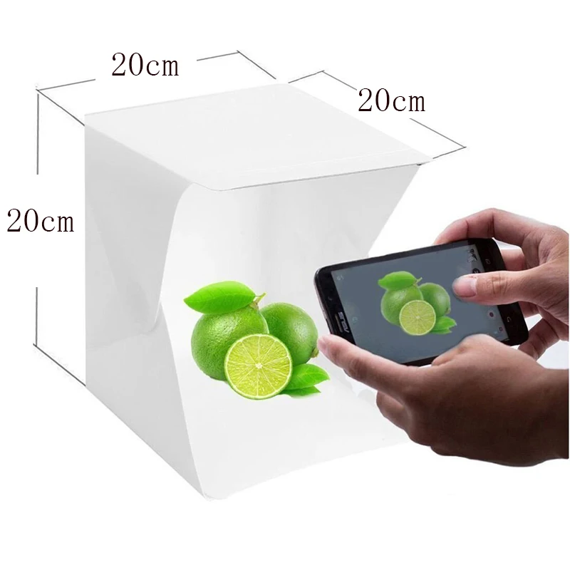 Портативный складной лайтбокс софтбокс для фотостудии 20 см softbox светодиодный