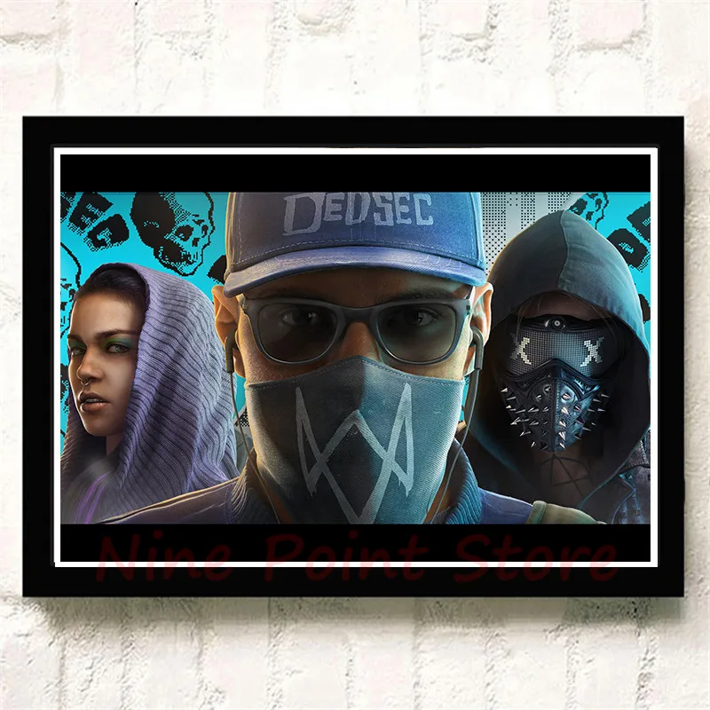 Watch Dogs бумажные плакаты с покрытием, игра, домашний интерьер, украшение, рисунок, ядро, наклейки на стену, бескаркасные