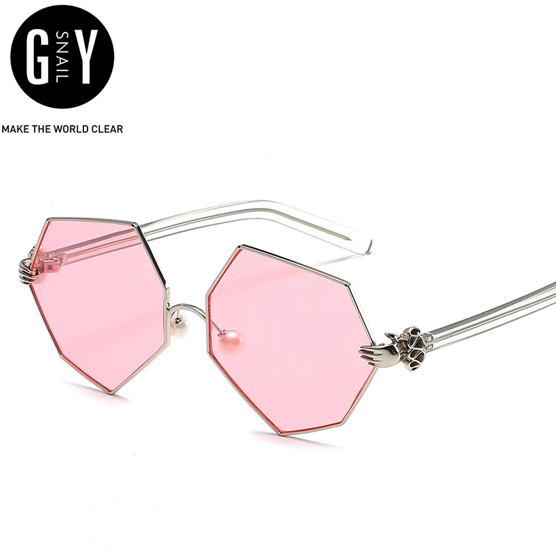 Женские и мужские солнцезащитные очки GYsnail дизайнерские шестиугольные UV400 с