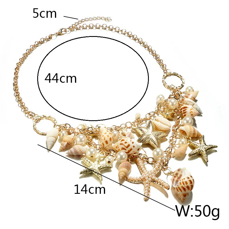 Модные многослойные ожерелья и подвески для женщин покрытые морской звездой