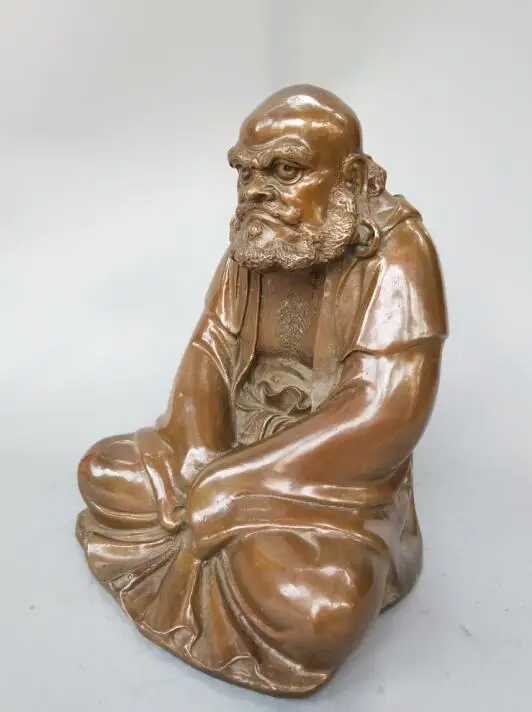 Chinese pure brass Bodhidharma Buddha statue | Дом и сад