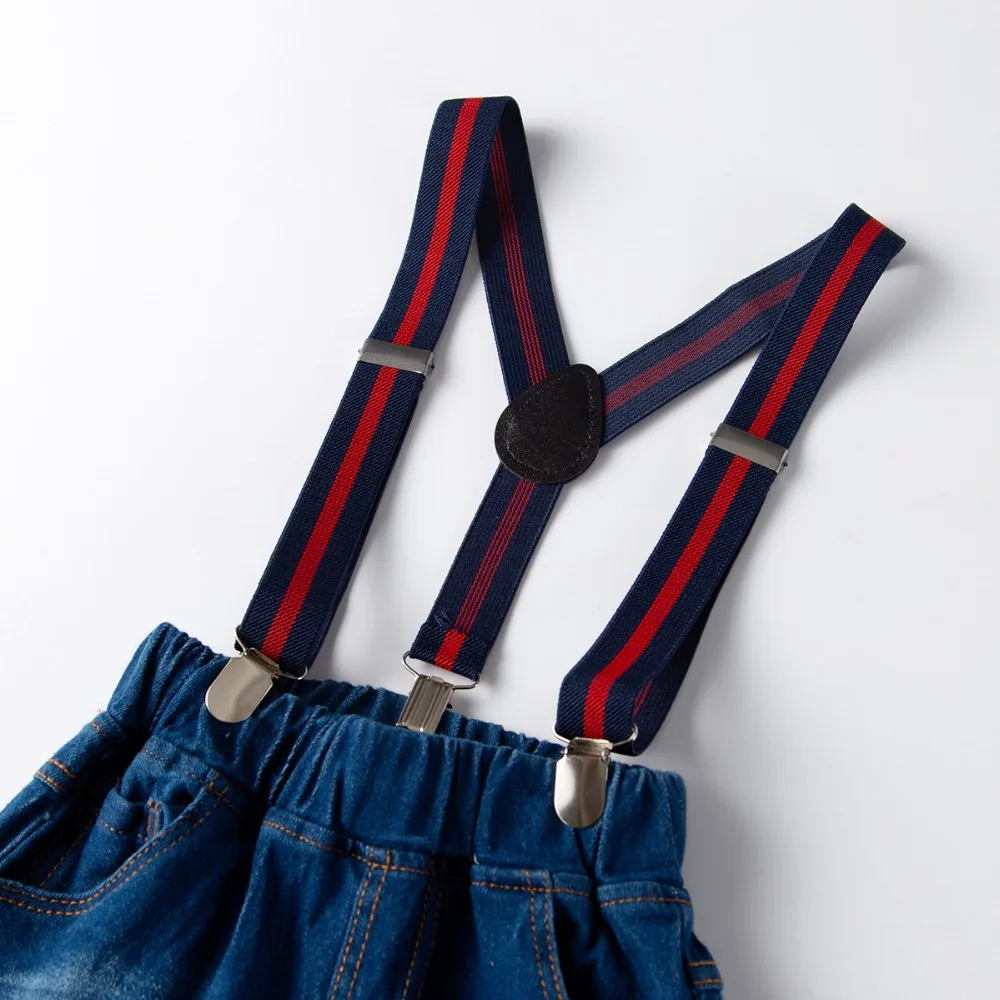 Baby Boy Clothing Sets 2019 Gentleman Clothes Cotton Pink Shirt+Elastic Jeans 2PCS Outfits Bebes Suits 12 Months to 8 Years Old | Детская