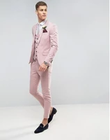 tailor made pink men wedding suits slim fit groom prom party blazer male tuxedo jacketpantsvest costume marriage homme terno