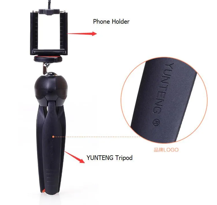 YUNTENG штатив + селфи палка Bluetooth камера дистанционного тренога с затвором монопод