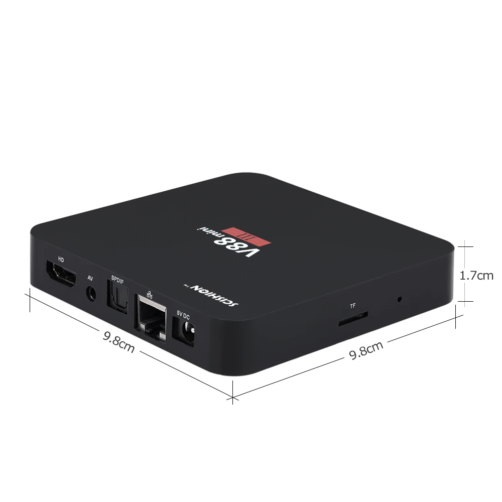 Новейший SCISHION V88 Mini III Android 7 1 RK3328 четырехъядерный ТВ-приставка 2G DDR3 ram 8G rom 2 4 GHz WiFi 64