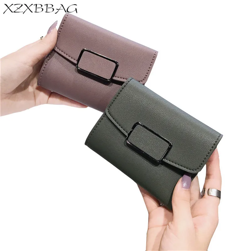 XZXBBAG женский короткий мини-кошелек на застежке для девочек три сложения простой
