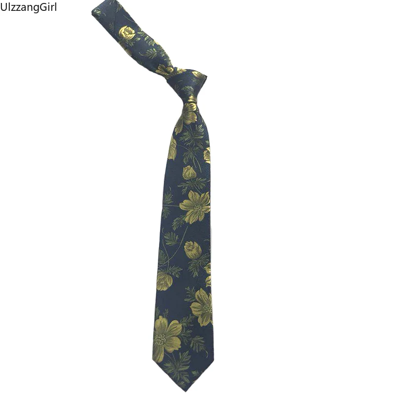 Женский и мужской галстук в стиле бохо с цветочным принтом Корейский Японский