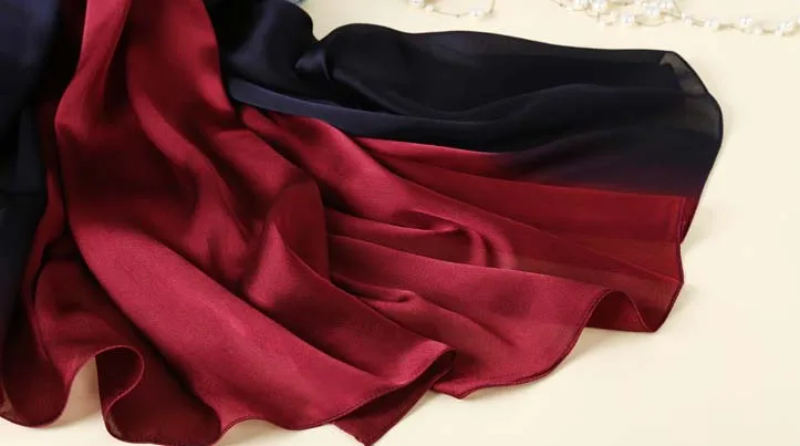 Дизайн люксовый бренд Твердый Шелковый летний шарф градиент Dip dye хиджаб для мусульманок шаль длинная мягкая обёрточная бумага