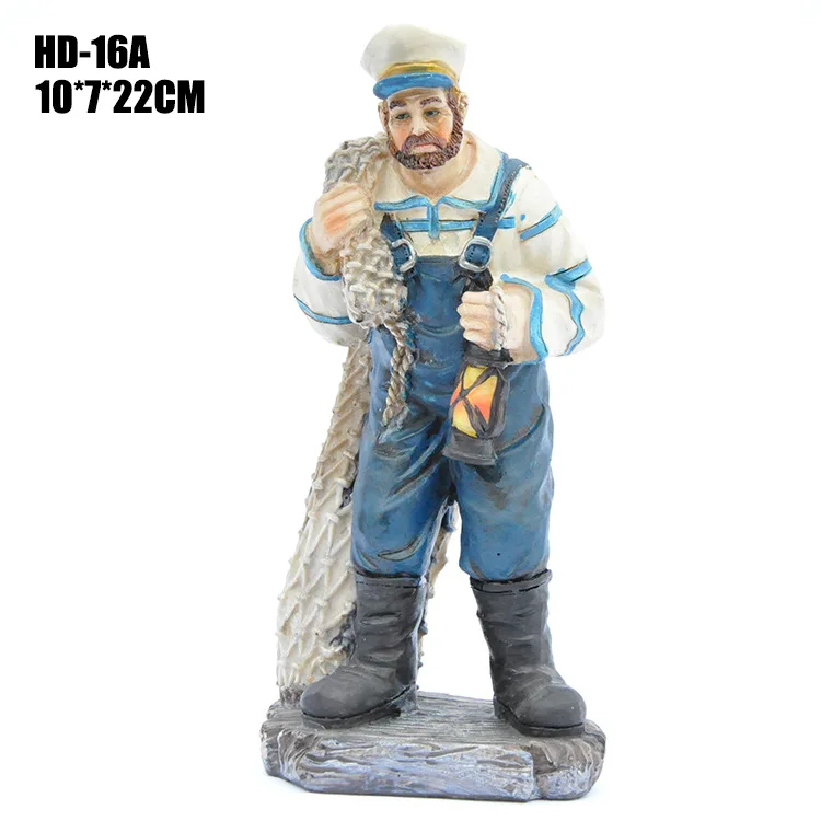 21/33 см Смола капитан фигурка 1 шт. Средиземноморский искусственный Sailor Рыбак