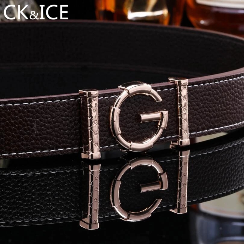 CK & ICE воловья кожа натуральная G ремень для мужчин женщин гладкая Пряжка