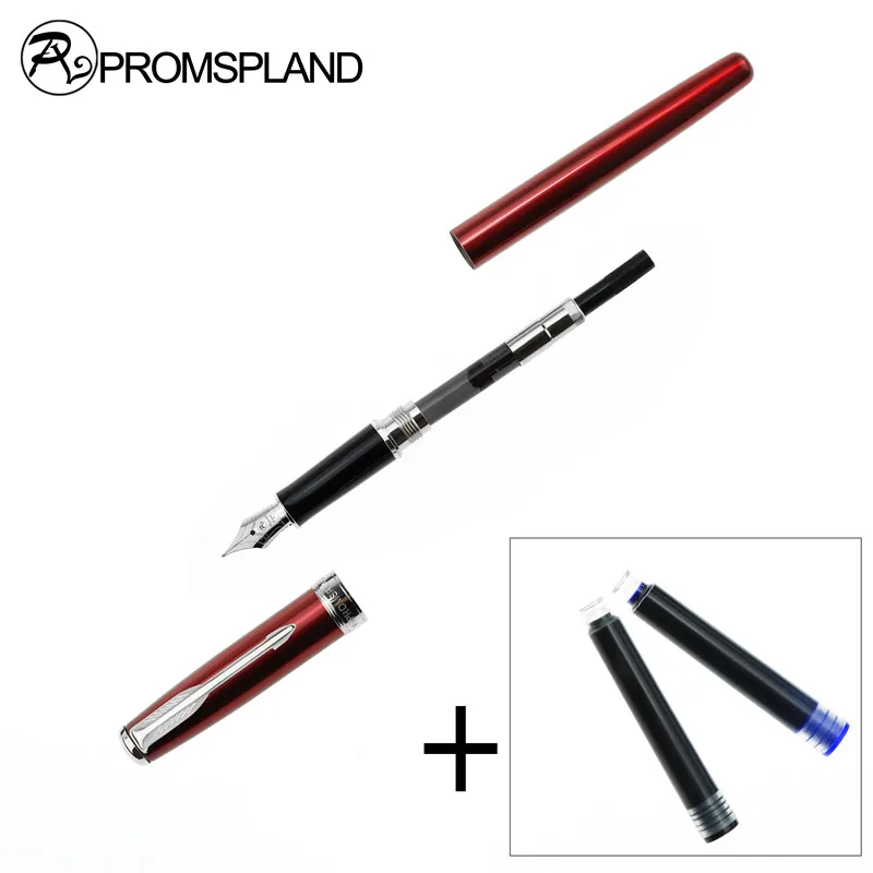 Promspland 1 шт./лот Роскошные авторучки красные ручки + 2 шт. чернил SAC Silve клип Марка