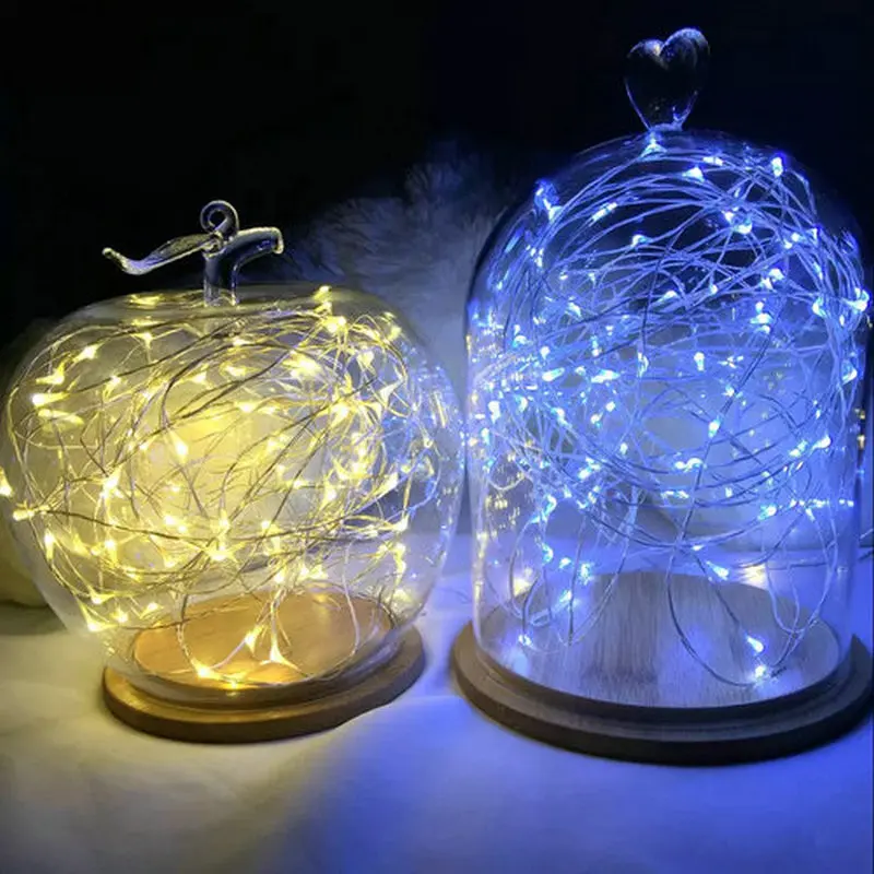 2m 20LED cell Operated Submersible floral Led tea light cooper wire moon flexible String lamp Xmas Christmas Wedding-White | Лампы и