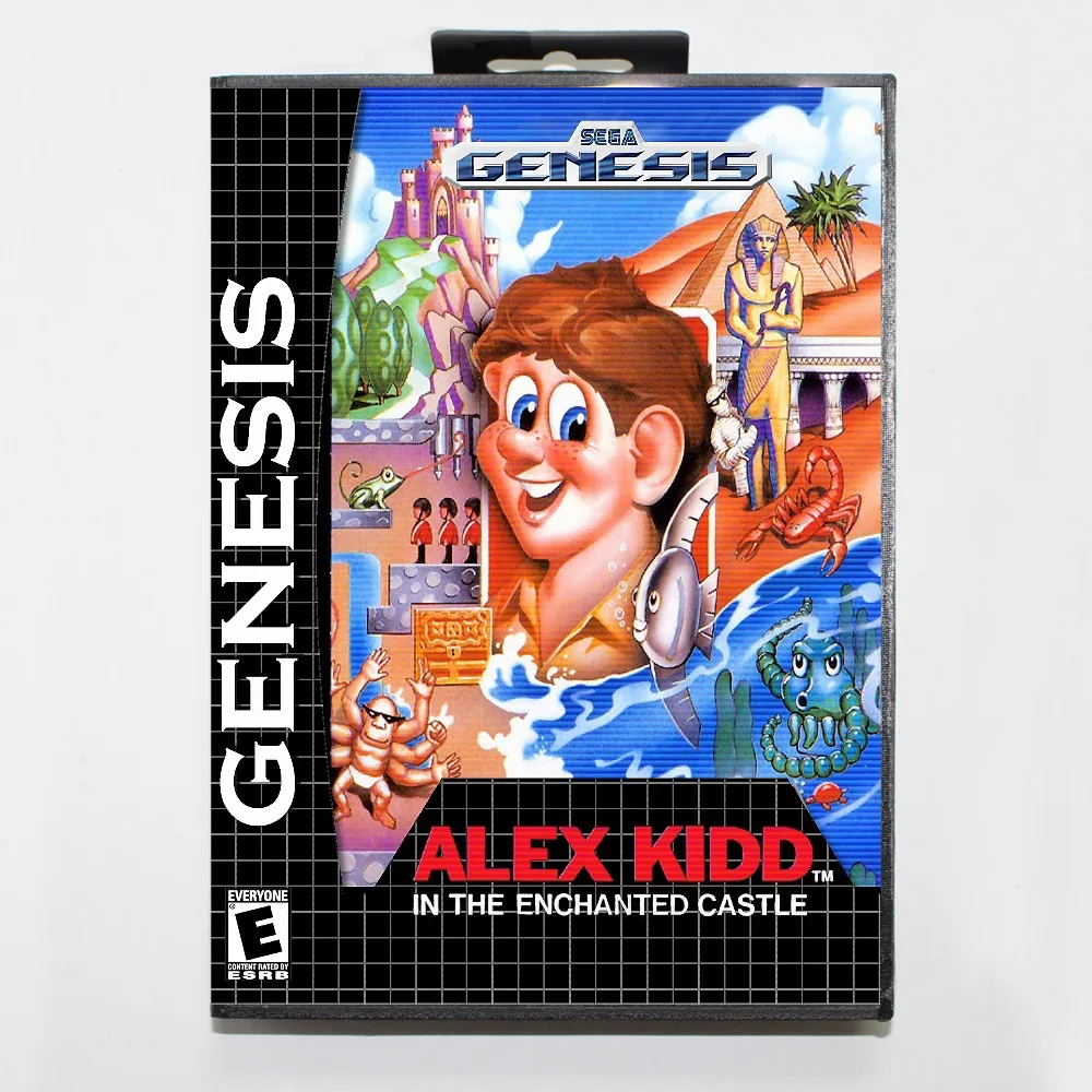 16 бит Sega MD игровой Картридж с розничной коробкой Alex Kidd в волшебный замок