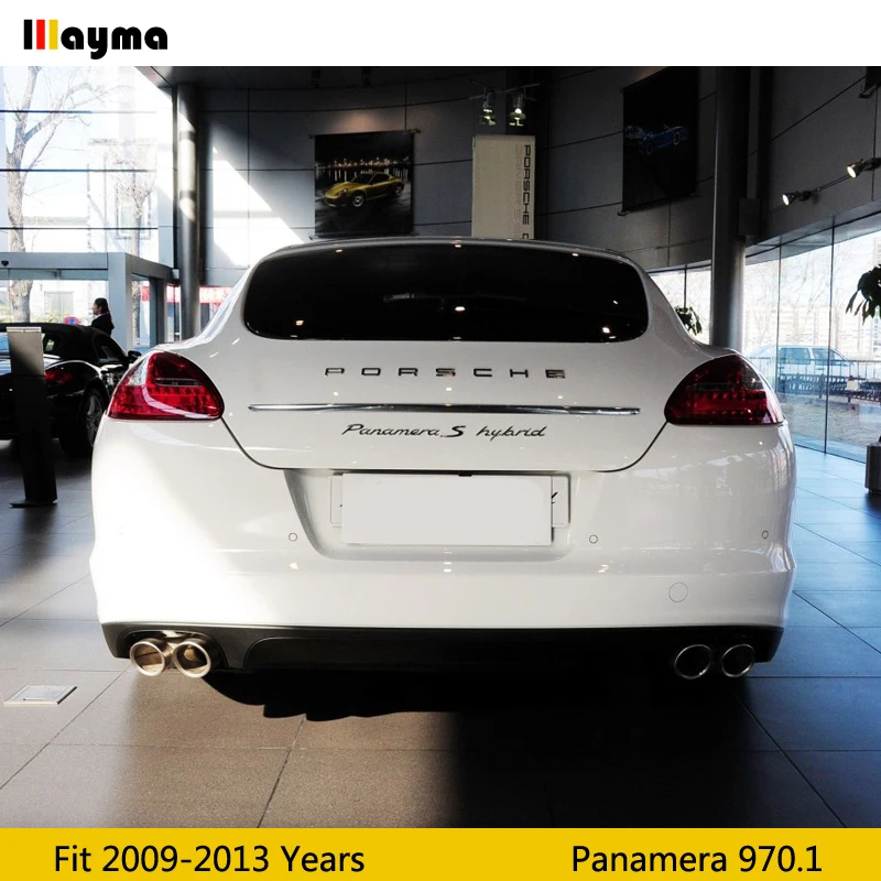 Серебряный Хвост Глушитель для выхлопной трубы для Porsche Panamera 3.6L 2009-2013 года Panamera 970,1 из нержавеющей стали глушители 1 пара