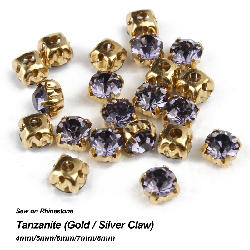 Горный хрусталь с танзанитом 4/5/6/7/8 мм|sew on rhinestone|sew onrhinestone sew |