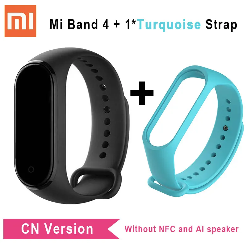 Xiaomi mi Band 4 глобальная версия CN версия браслет mi Band 4 цветной сенсорный экран Смарт-браслет умный браслет - Цвет: CN n Turquoise