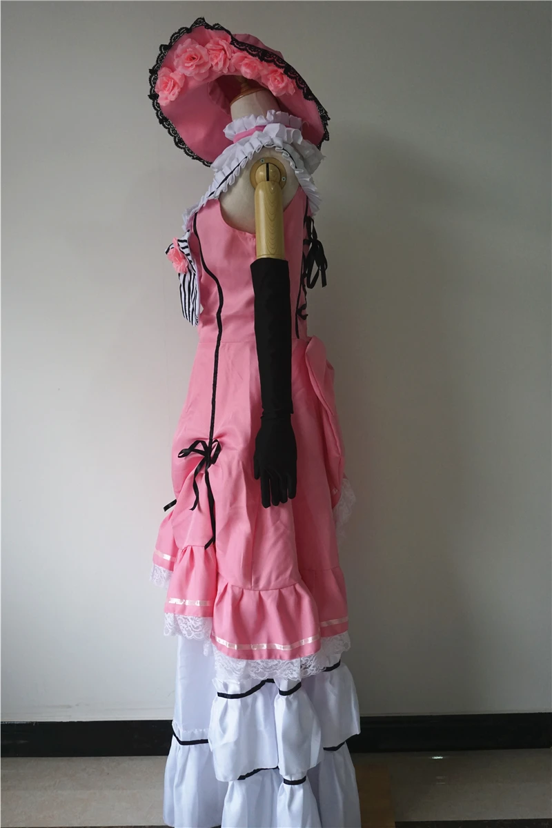Аниме Black Butler Kuroshitsuji Сиэль косплей костюм Ciel для девочек розовое платье наряд на