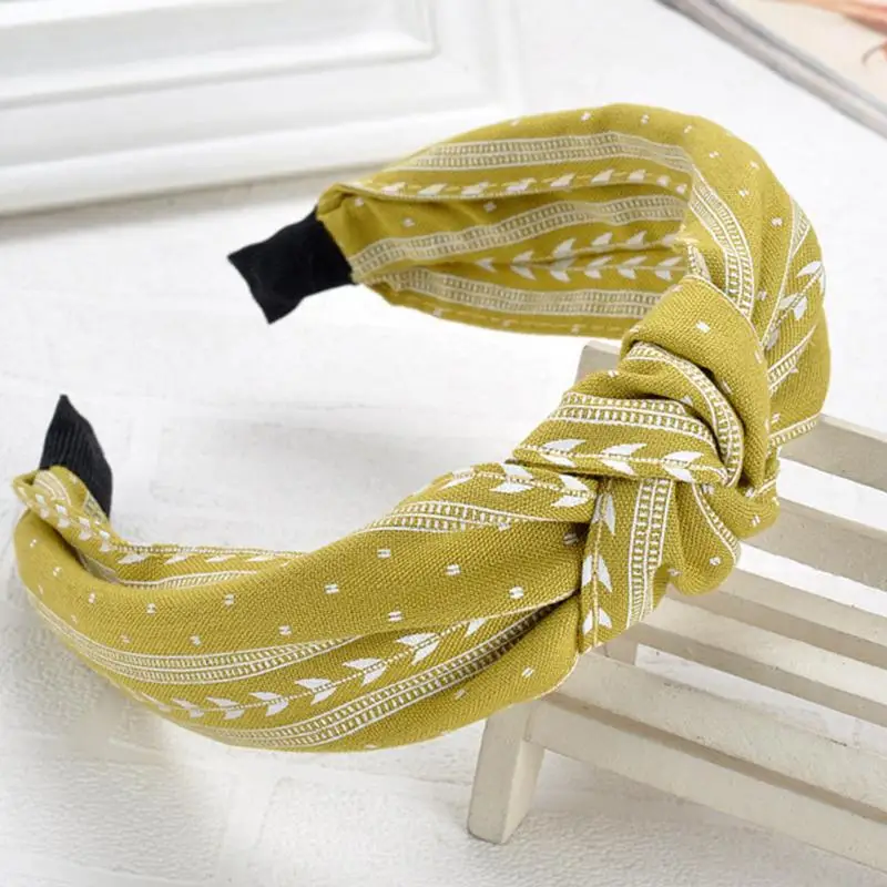 Женские тканевые аксессуары для волос широкий ободок макияжа с бантом повязка на