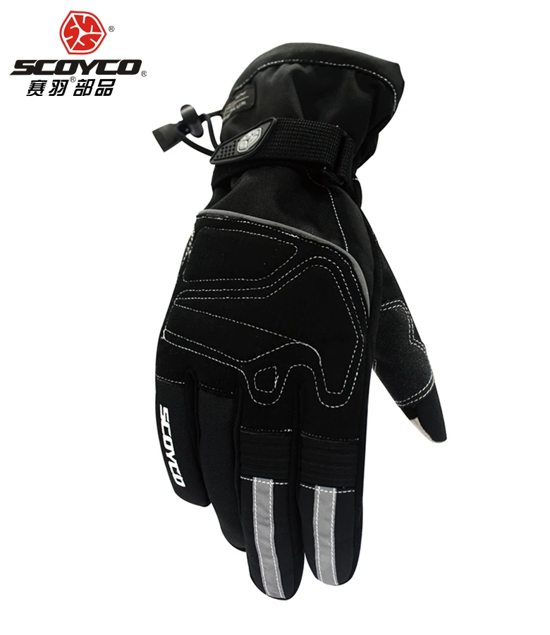 Зимние мотоциклетные перчатки Scoyco M-30 Guantes для мотокросса, спортивные теплые мужские и женские Светоотражающие теплые перчатки для езды