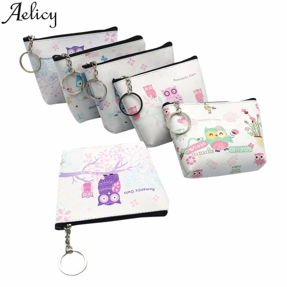 Мини-кошельки с принтом Совы Aelicy Женский кошелек кошками кредитная карта сумка