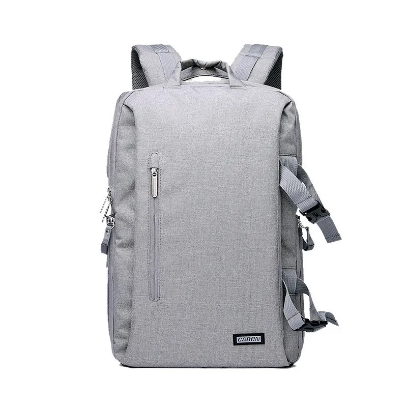 Upgraded Silver Gray Caden камера сумка Цифровой Путешествия Водонепроницаемый ноутбук DSLR рюкзак сумки на плечо противоударный для Canon Nikon D60 D90 D3100 D3200 L5 - Цвет: Upgraded Silver Gray