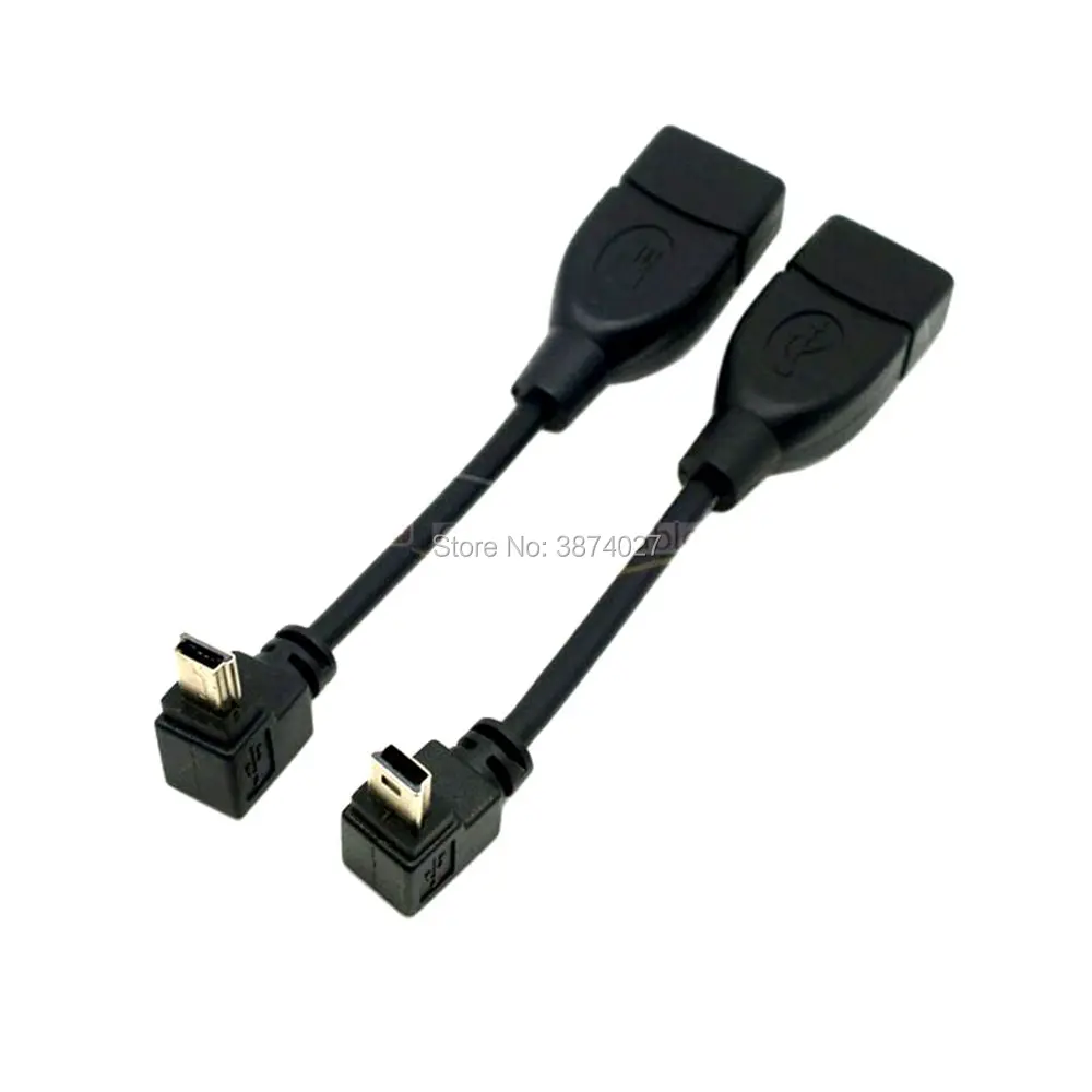 1 шт. прямоугольный 90 градусов Угловой USB Mini 5Pin к A/F OTG Хост-кабель в автомобиле подключение U диск
