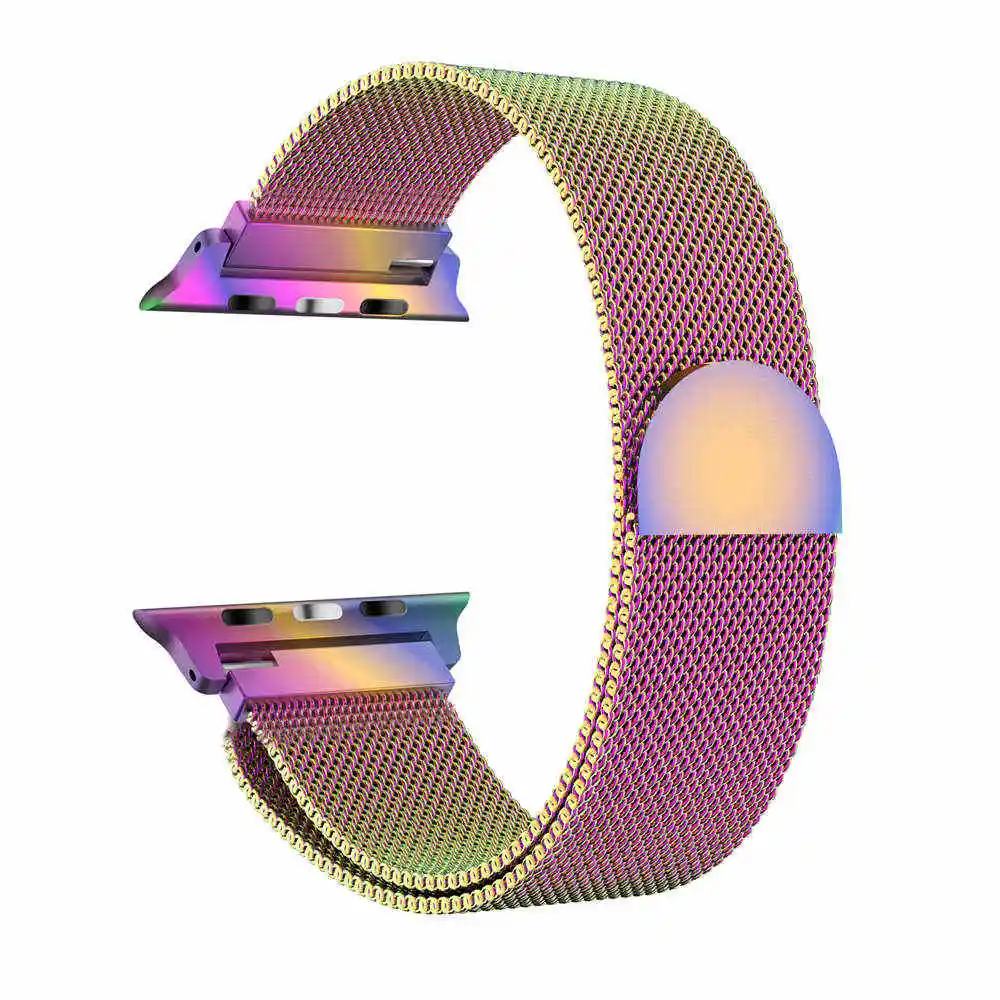 Ремешок для часов Нержавеющая сталь Milanese Loop полосы для наручных часов Apple Watch серии 1/2/3, 42 мм, 38 мм, 40 мм 44 мм браслет для смотрю 4 пленка