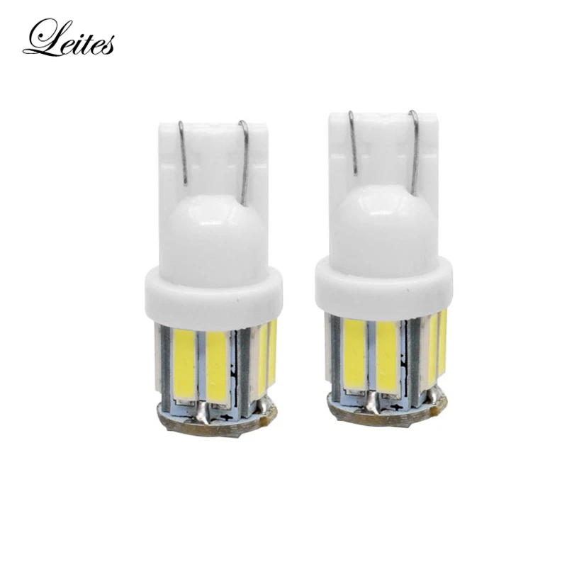 2 шт. белый светодиод T10 7014 10SMD 7020 W5W светодиодные лампы 194 168 2825 Сменные клиновидные