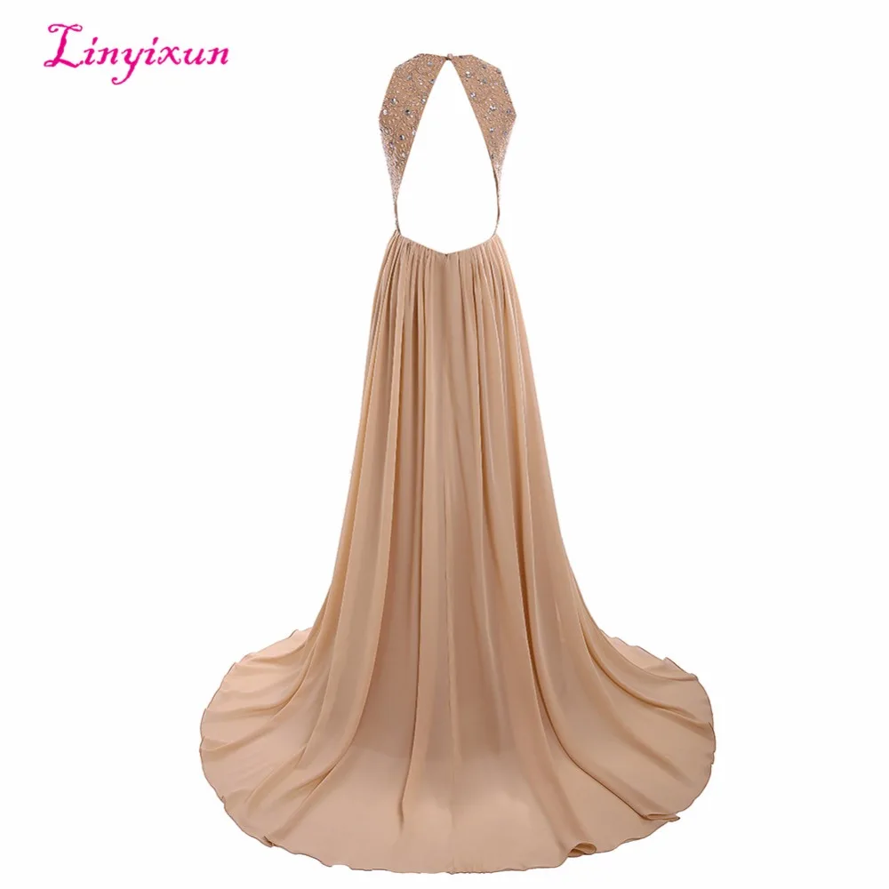 Linyixun настоящая фотография 2017 сексуальные платья для выпускного вечера