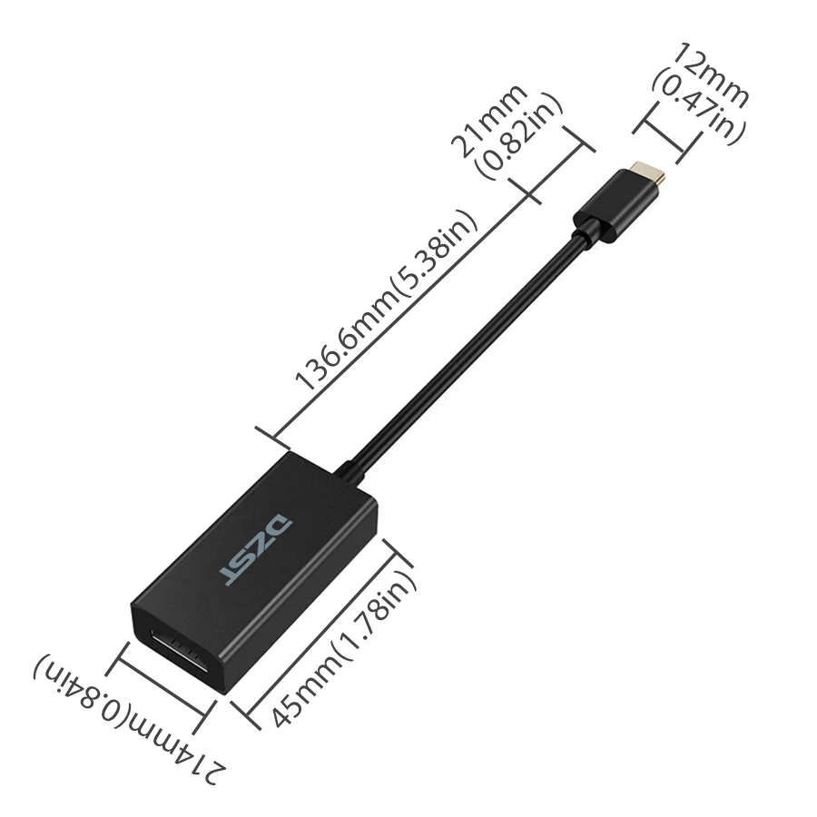 Адаптер DZLST с USB C на HDMI 4K 60 Гц Тип 3 1 VGA Displayport мини DP адаптер конвертер для MacBook Chrome