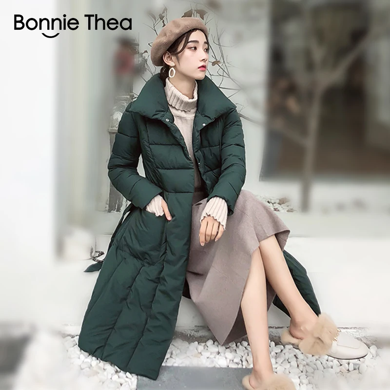 Bonnie Thea winter X-Long Parkas jacket coat women warm Casual Skirt long Female Womens Outwear 2018 | Женская одежда