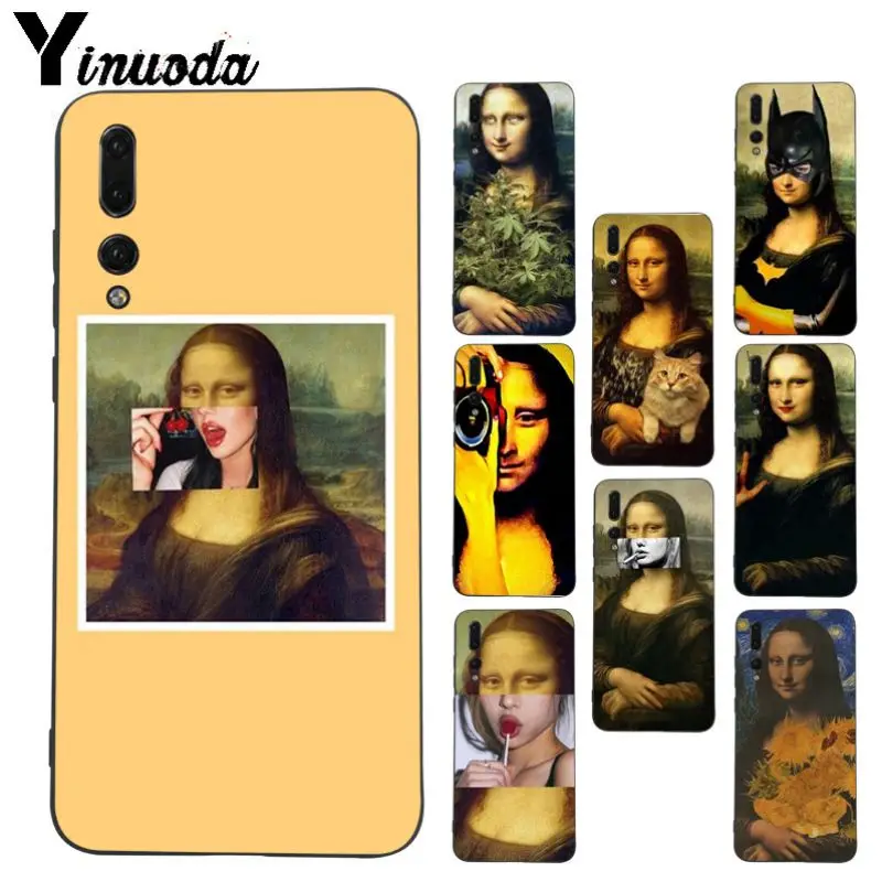 Yinuoda Mona Lisa мягкие Аксессуары для телефонов Чехол Huawei P20pro mate10lite p9 p10plus honor 8x 7A nova3i