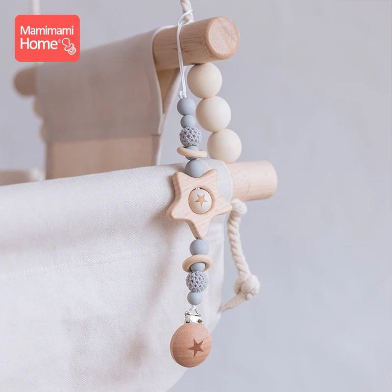 Mamihome/1 шт.; Детская Соска с цепочкой; силиконовые бусины; Пищевой Деревянный зубопрорезыватель; Соска-пустышка со звездами; клипсы; вязаные крючком бусины; детские товары; игрушка