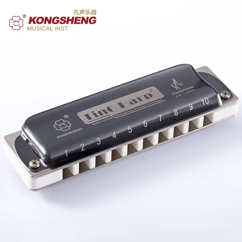 KONGSHENG губная гармоника диатоническая 10 отверстий Блюз ключ Bb C D E F G рот оган музыкальный инструмент блюз Арфа профессиональная Губная гармошка