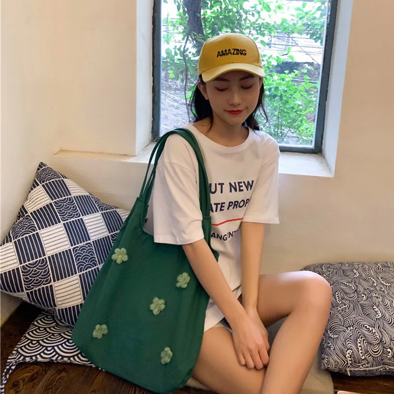 Women Shoulder Bag Canvas Flower Large Capacity for Mobile Phone Travel Money LXX9 | Багаж и сумки