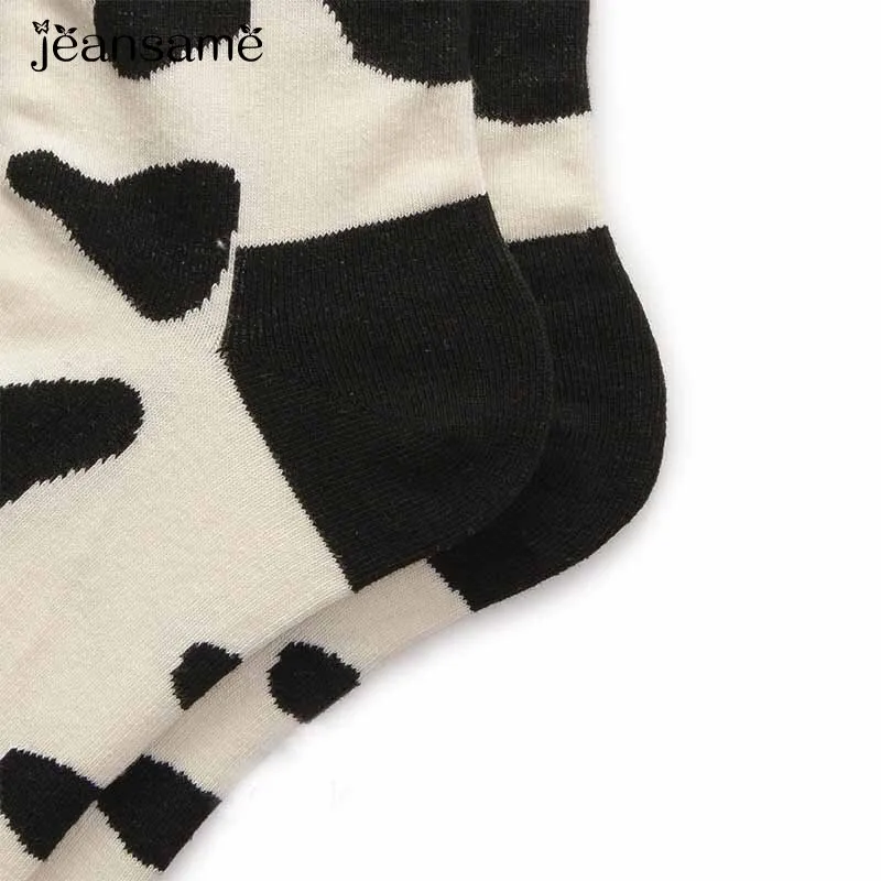 Dairy Cow Comfortable Cotton Socks Stylish Casual lover Breathable Blend elastic Warm Wear Resistant lady thermal harajuku lot | Женская