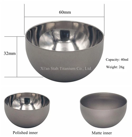 Чистая титановая двухслойная теплоизоляционная чайная чаша чашка Tasse 40 мл 26 г