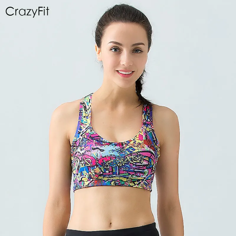 Женский компрессионный бюстгальтер CrazyFit профессиональный спортивный для йоги