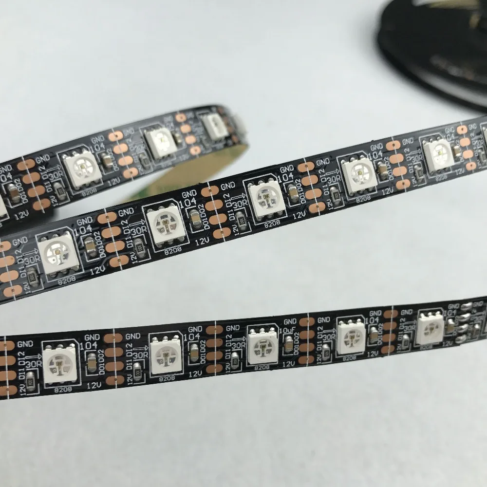 Полноцветная Адресуемая Светодиодная лента RGB 5050 GS8208 (похожая на WS2811 WS2813)DC12 в 60