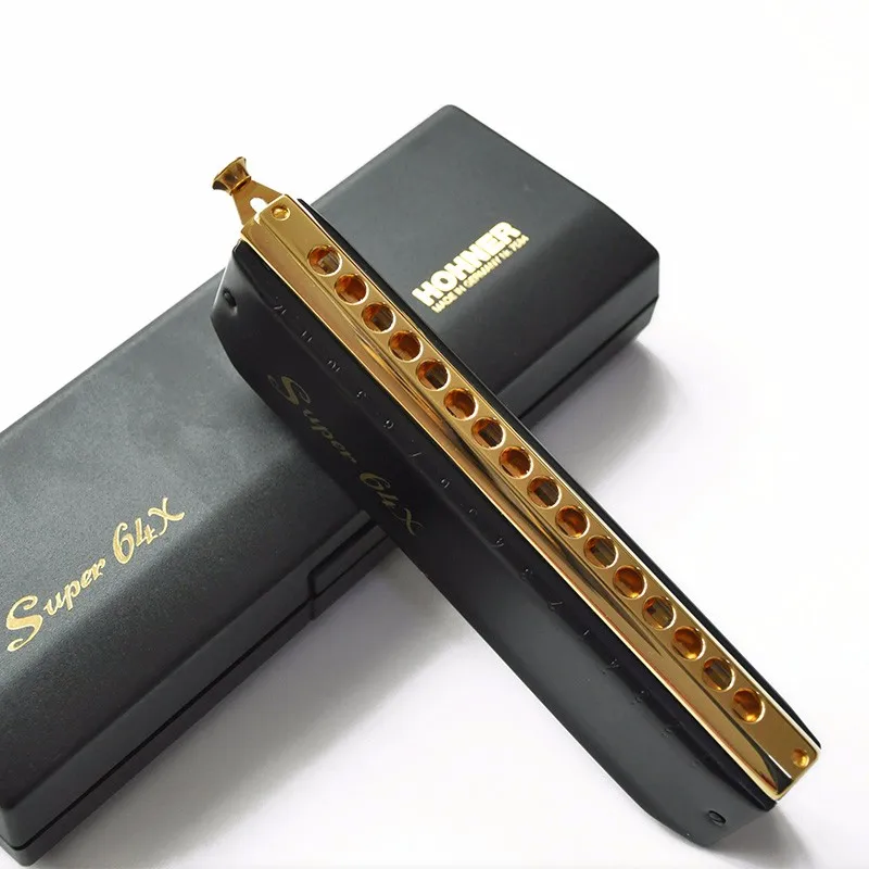 Германия HOHNER супер 64X Хроматическая губная гармоника акриловая расческа C Ключ Armonica рот Оганов Губная гармошка gaita de boca 1664 арфа