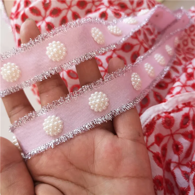 

5 ярдов/партия, жемчужные ремешки для юбки, 2,5 см