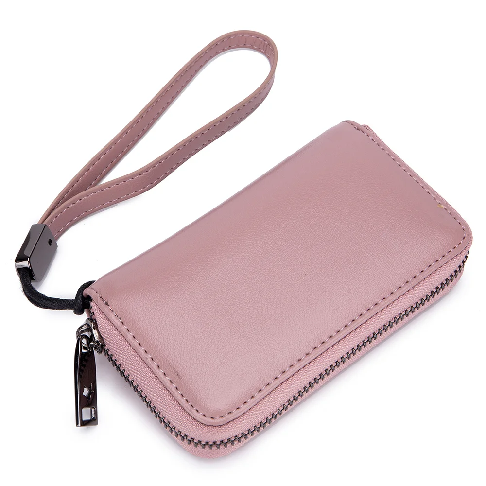 Модные женские туфли Key Holder бумажник кожаный мешок ключа смарт-кошельки Для мужчин случае Ежедневные клатчи для человека ключница дамы высокого Ёмкость - Цвет: Pink