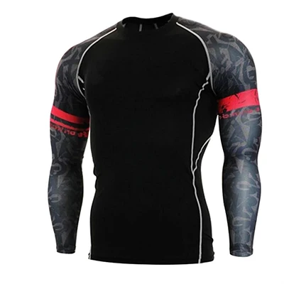 Style H Фитнес ММА боксерская рубашка для мужчин Рашгард ММА Bjj Jiu jitsu футболка с длинным рукавом Muay thai Мужчины Череп печати 3D боксерские Майки Топы - Цвет: Style H