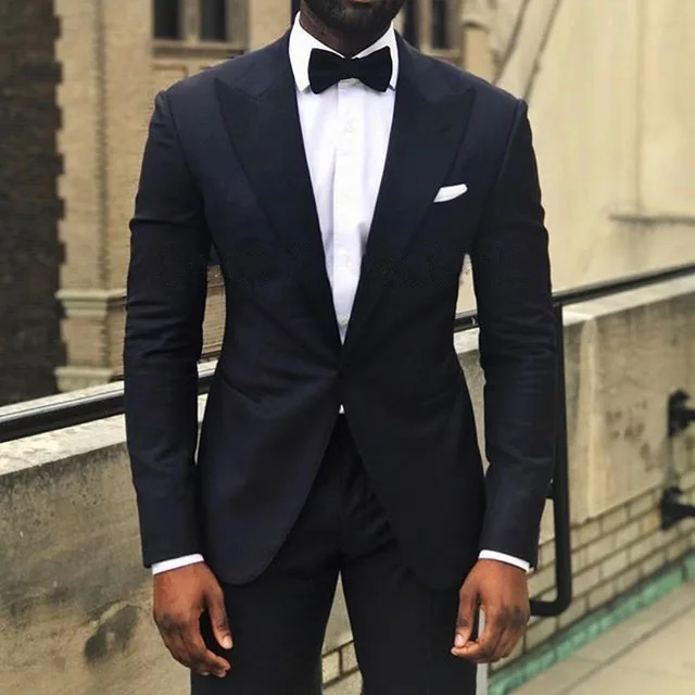 Мужской деловой костюм TPSAADE темно-синий/черный свадебный смокинг с верхним