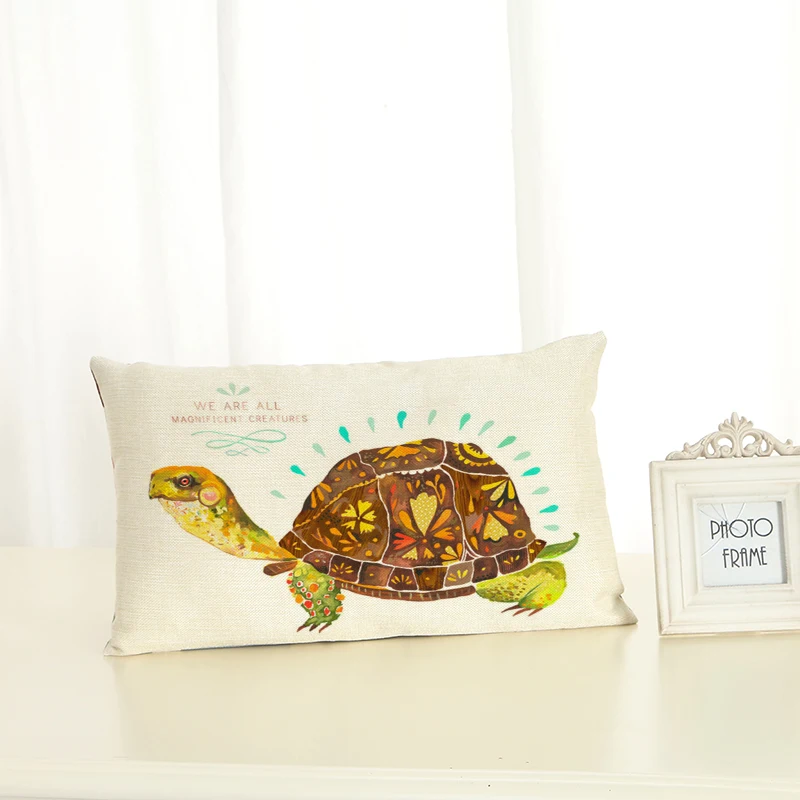 Черепаха Ландшафтная Подушка покрывает зеленое растение для украшения дома 30x50