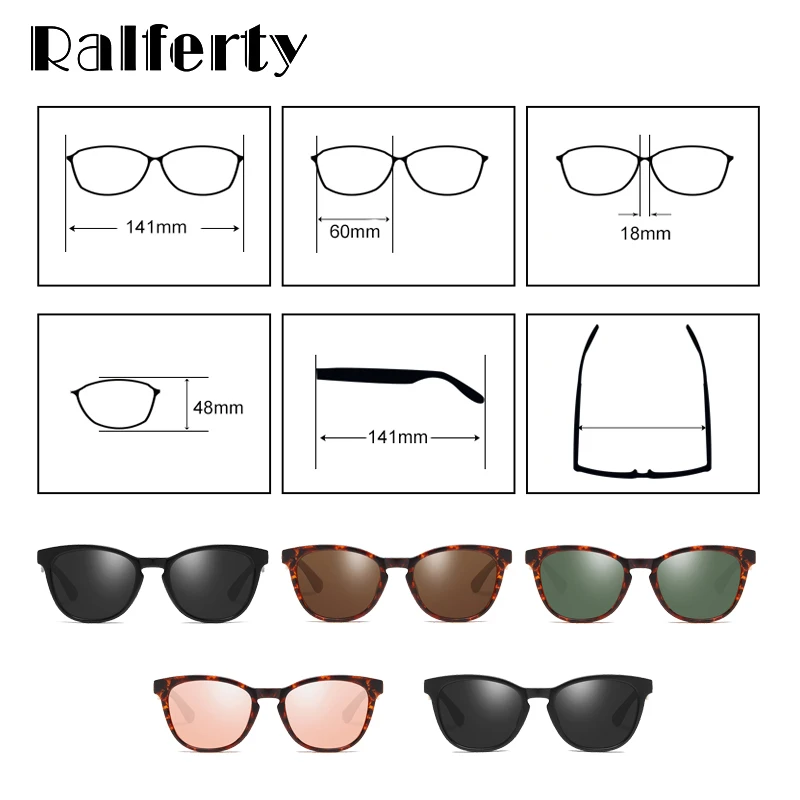 Ralferty, Винтажные Солнцезащитные очки, женские, поляризационные, UV400, солнцезащитные очки, для девушек, кошачий глаз, черепаха, коричневые линзы, солнцезащитные очки, ретро очки, D201925
